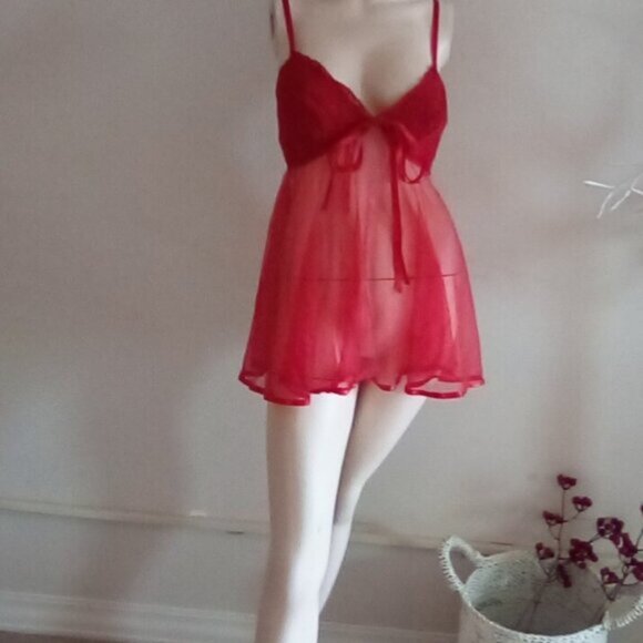 Vintage Frederick's Of Hollywood Babydoll /Matching Robe Size M And Long  Gloves - Picture 1 of 13